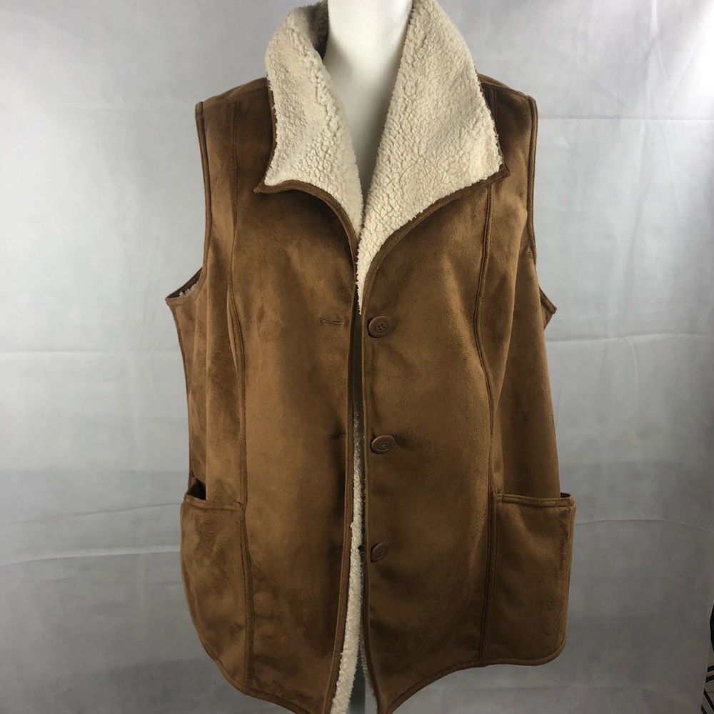 NWOT D&CO Fleece Teddy Bear Vest 2XL